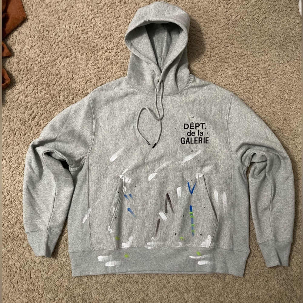 Gallery Dept. Gray Splatter Paint Hoodie